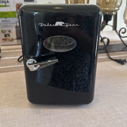 Polar Bear Mini Cooler, 4-Liter Retro Mini Fridge Black 5 Liter 8537