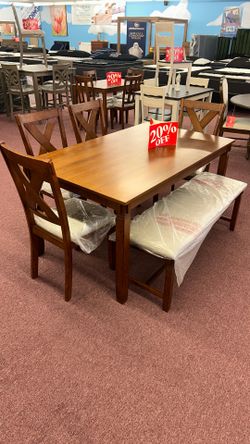 💥HUGE Blowout Sale!💥 Brand New Table W/ 4 Chairs And Bench! $50 Down Takes It Home Today!