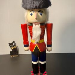 Nutcracker Vintage 1980s Russian General With Soldiers Wooden Large