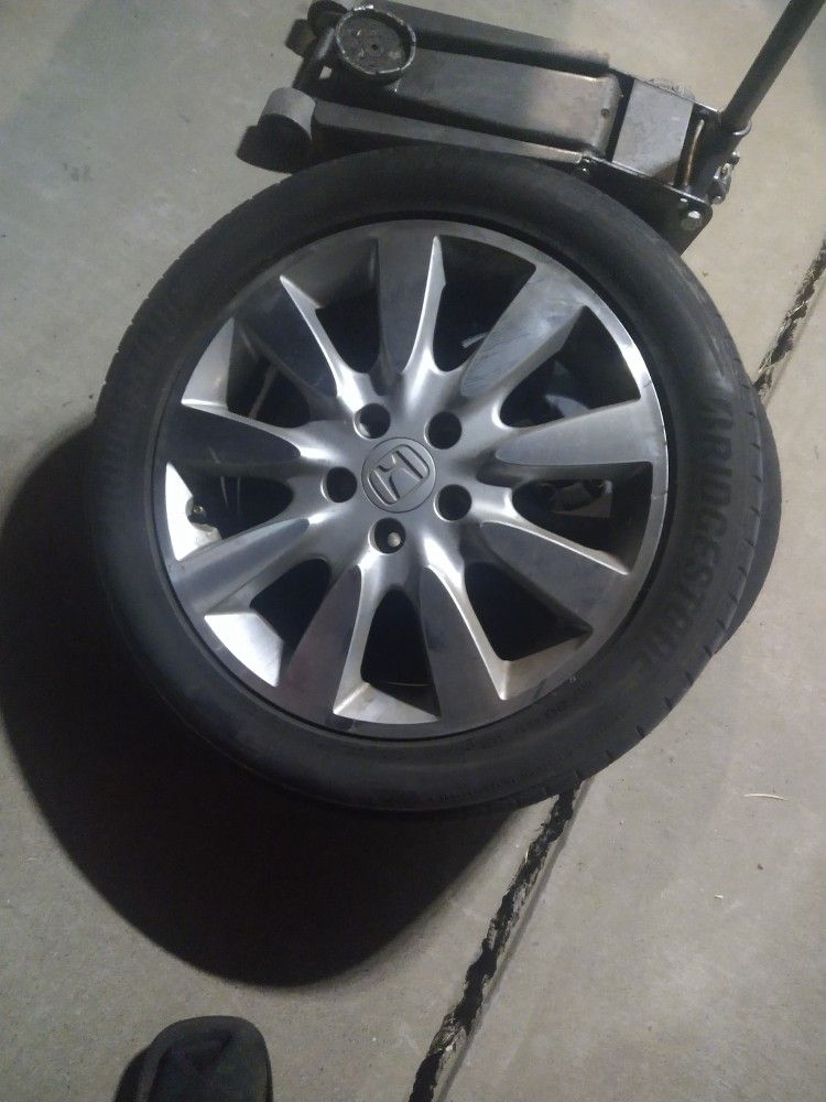 Two Honda Accord Rims Five Lug Good Tires