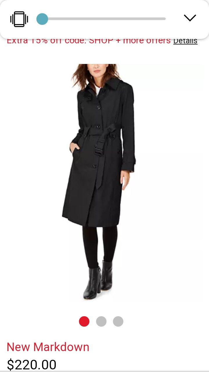 New London Fox Hooded trench XL $75