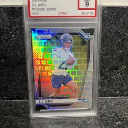 Graded D.J. James Mint 9 Seahawks Football Card