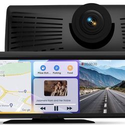 New-Wireless Portable CarPlay Screen，8.1" Portable Touchscreen Car Stereo with 2K Dash Cam/Carplay & Android Auto，1080P Backup Camera，GPS Navigation，V