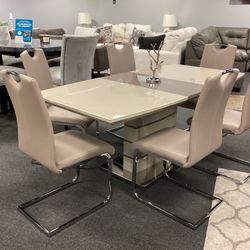 Contemporary Dining Set Table And 6 Chairs FINANCE AVAILABLE 