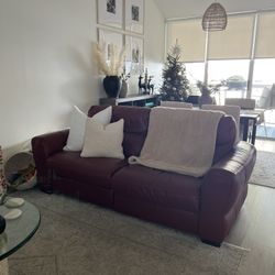 Leather Couch Sofa - Reclinable - Great Condition! 