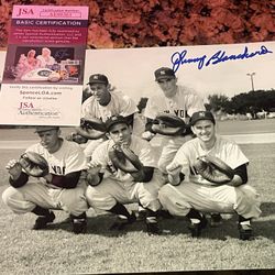 JSA COA JOHNNY BLANCHARD SIGNED 8x10 GLOSSY BASEBALL PHOTO