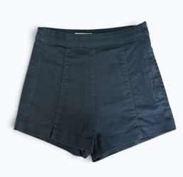 H&M Black High-Waist Tailored Twill Shorts, Size 4, MSRP $29