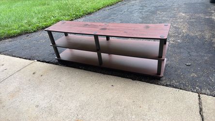3-Tier Wood Grain TV Stand / Media Console