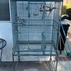 Large Bird Cage Bottom Door Needs New Lock 
