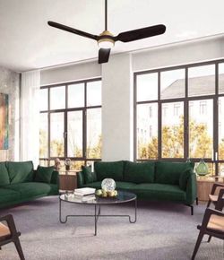 60 in. 3-Blades Indoor Ceiling Fan in Gold and Black with Remotel