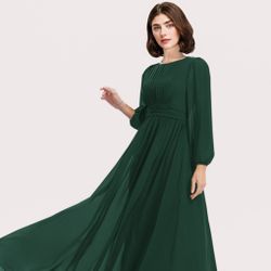 JJs House Full-Length Chiffon Bridesmaid Dress