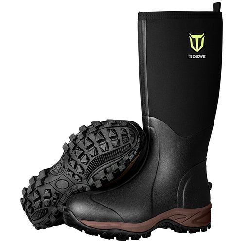 TideWe Rubber Neoprene Boots Men Waterproof Durable 6mm Hunting Boots