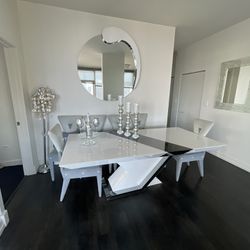Dining Room Table With 6 Chairs, Barstool And Coffee Table