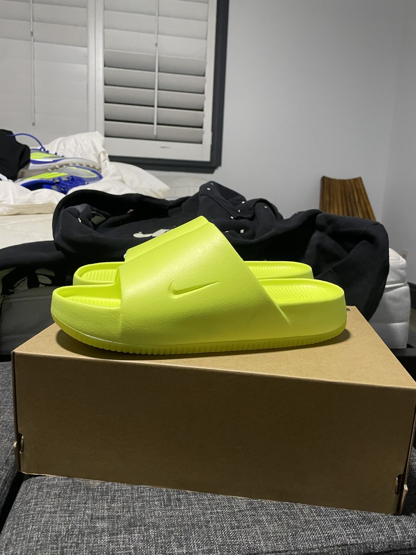 Volt Green Nike Calm Slides