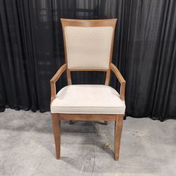 Stanley Furniture Cream Upholstered Wood Dining Armchair