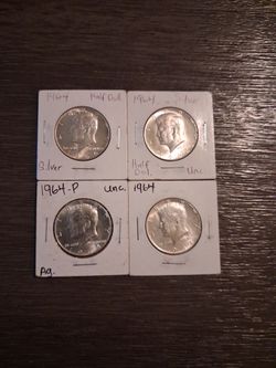 Lot of 4 1964-P  Kennedy Silver Half Dollars