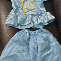 Disfraz De Princesa Para Niñas Pequeñas Medida Chica Color Azul Con Blanco 