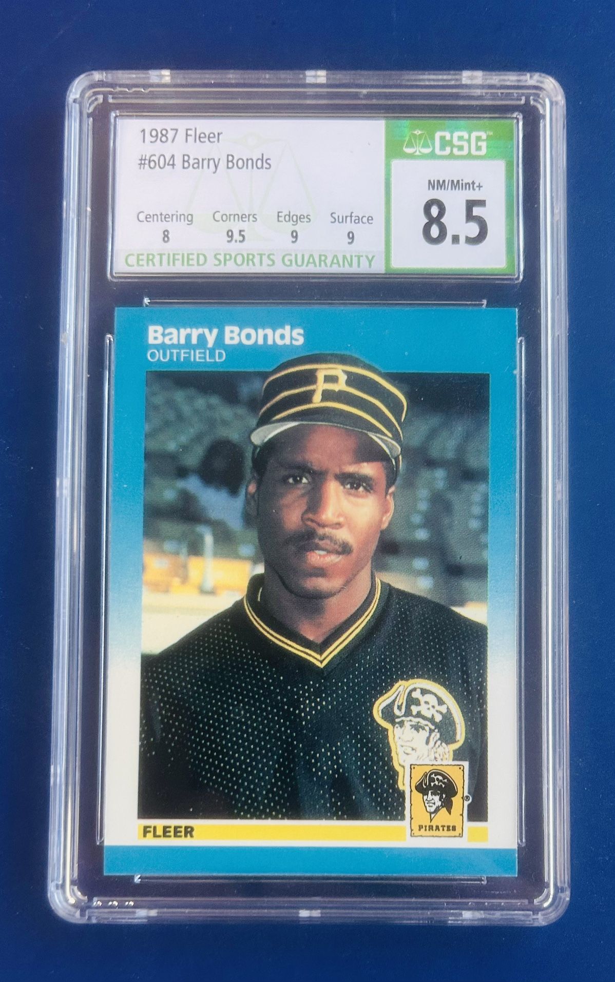 1987 Fleer Barry Bonds Rookie Baseball Card Graded CSG 8.5