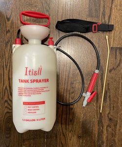 Portable Pump Pressurized Sprayer w Brass Wand Shoulder Strap for Yard Lawn Weeds Plants 1.5 Gal