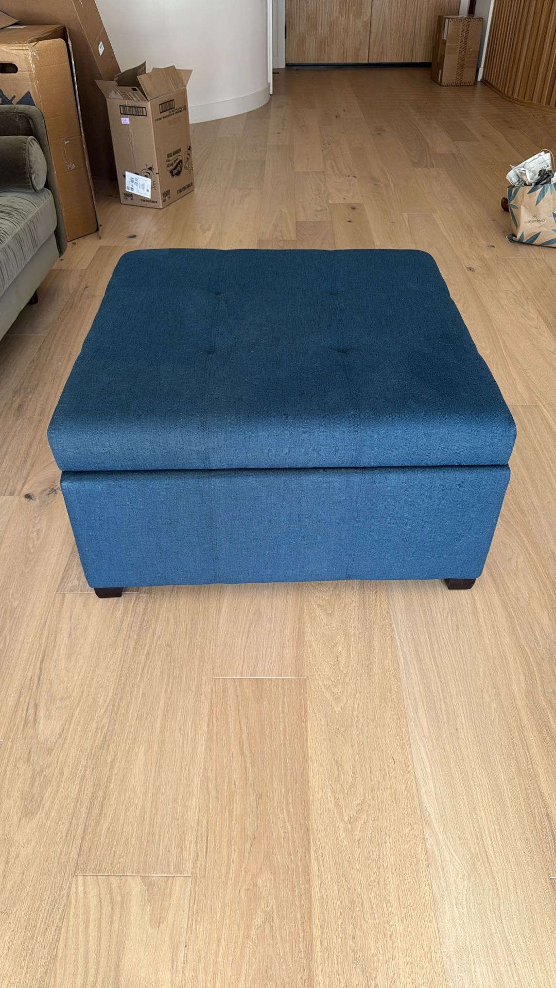 Blue Storage Ottoman