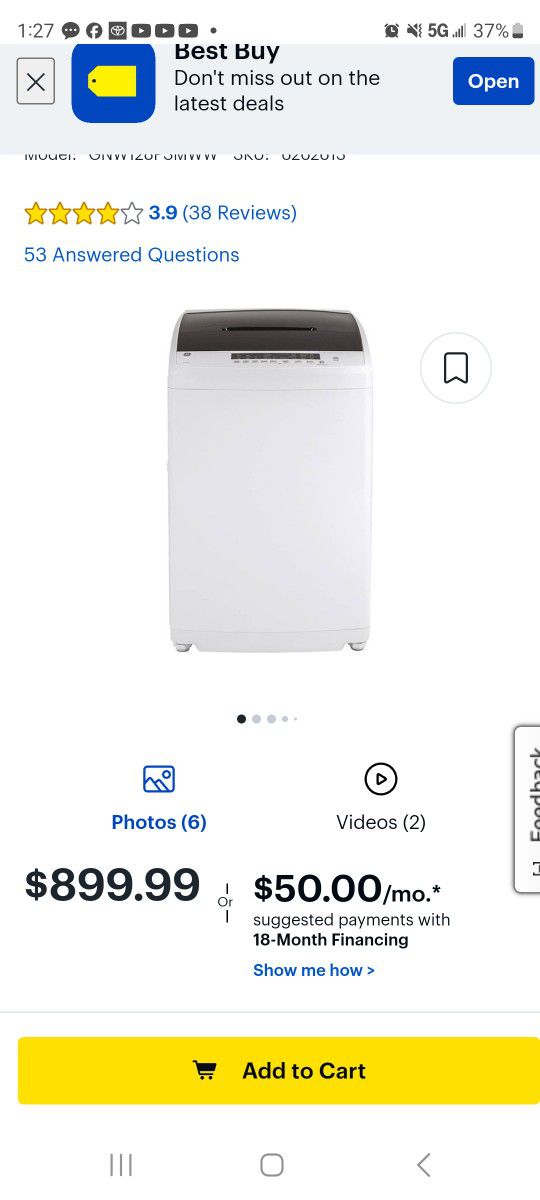 GE Portable Washer 