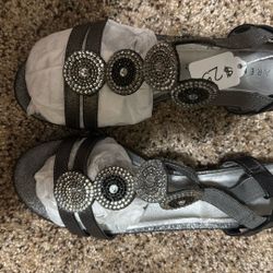 Karen Scott Black Sandal With Sparkly Decoration