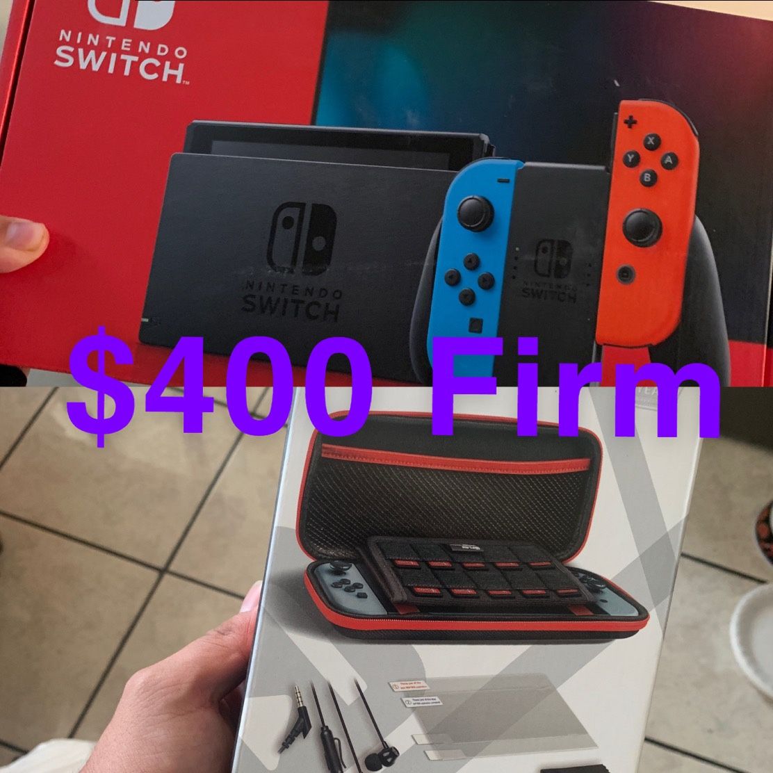 Neon Nintendo Switch Bundle W/ Carrying Case