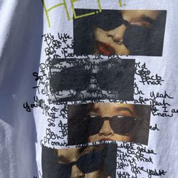 Official HER H.E.R. Short Sleeve Graphic Lyrics Shirt Medium White
