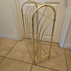 Mcm Vintage Hollywood Regency Brass Tone Blanket/ Towels Rack 