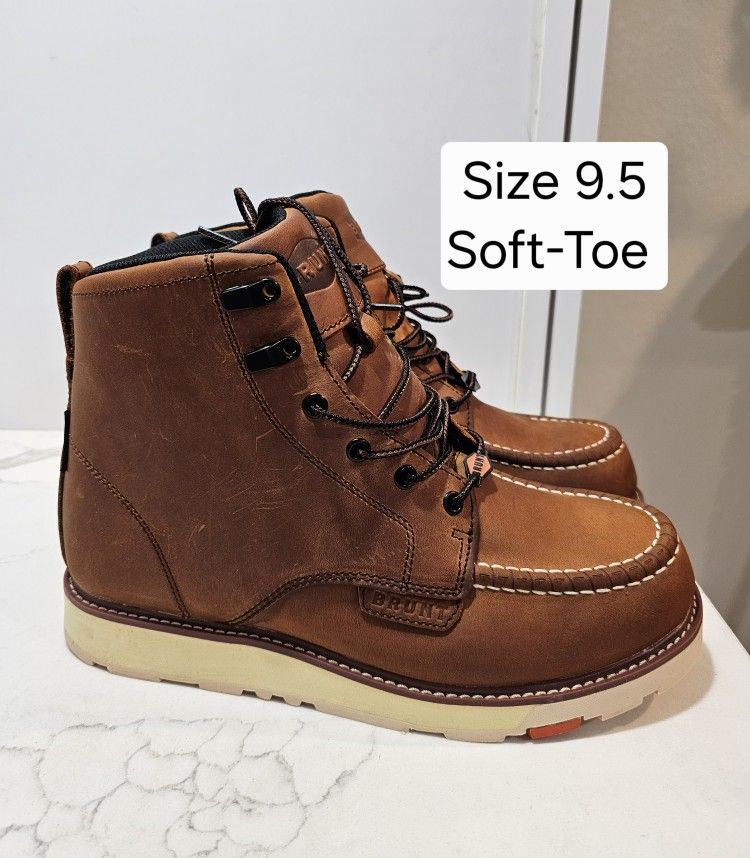 Brunt Soft Toe Work Boots Size 9.5