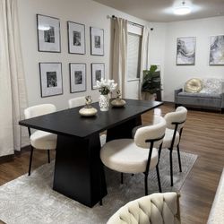 New 63-Inch Dining Table Executive Desk, Large Office Computer Desk with Double Pedestal, Modern