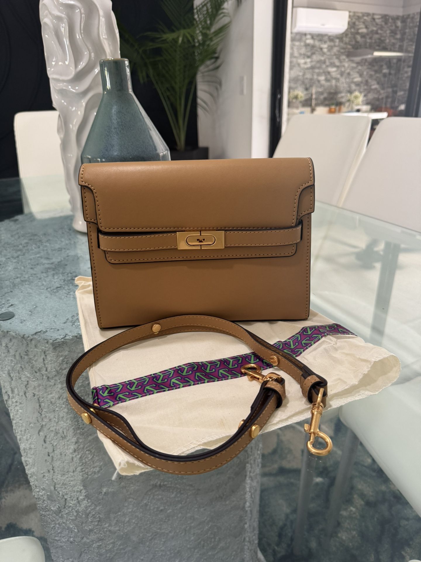 Tory Burch Brown Leather Small Crossbody