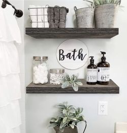 NIB Floating Shelves for Wall 23.6" Long - Wall Mounted Shelf Bathroom Kitchen Living Room Bedroom Farmhouse Home Decor Display Bookshelf Large 23.6 x