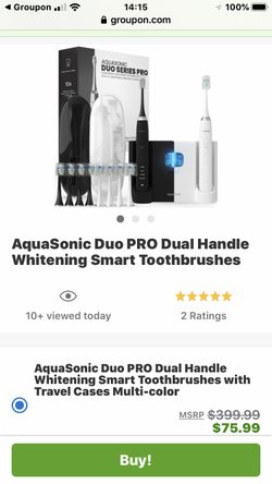 BRAND NEW Aquasonic Duo whitening Smart toothbrush set