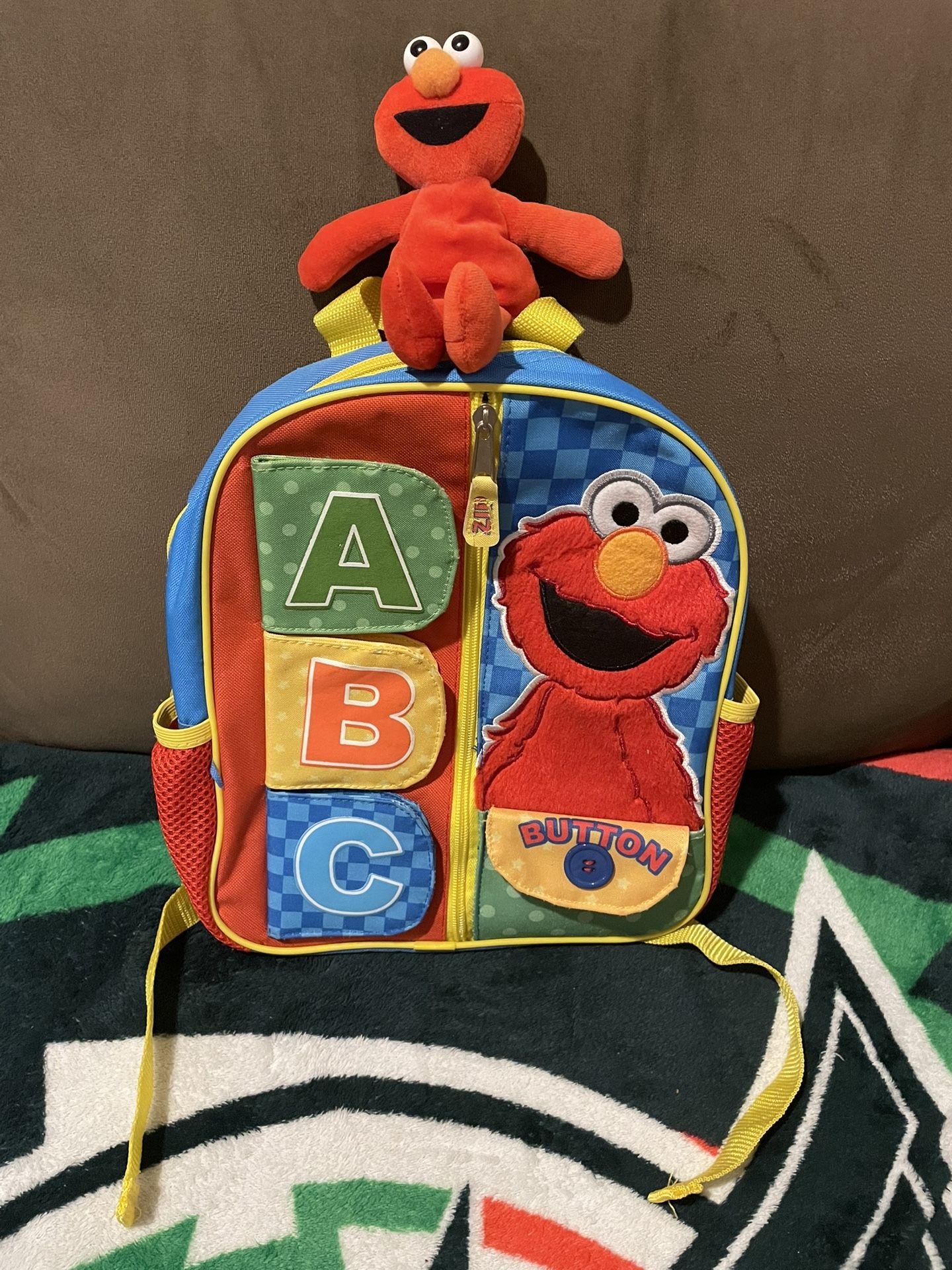 Sesame Street Elmo Vintage Backpack Plus Vintage Plush (1997)