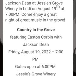 2 Tickets For Eastin Corbin Sold Out Show