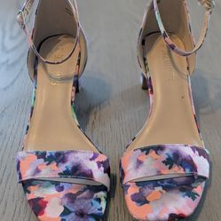 Women's 8.5 Multi Color Open Toe Heels