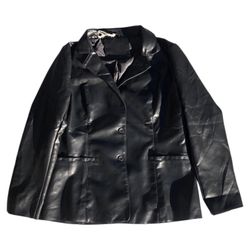 New Women’s Black Faux Leather Jacket, L