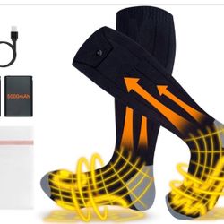 Heated Socks, Electric Heated Socks for Women Men, 5000mAh Rechargeable Up to 8 Hours, Washable Winter Warm Socks for Outdoors Work Skiing Hiking Hunt
