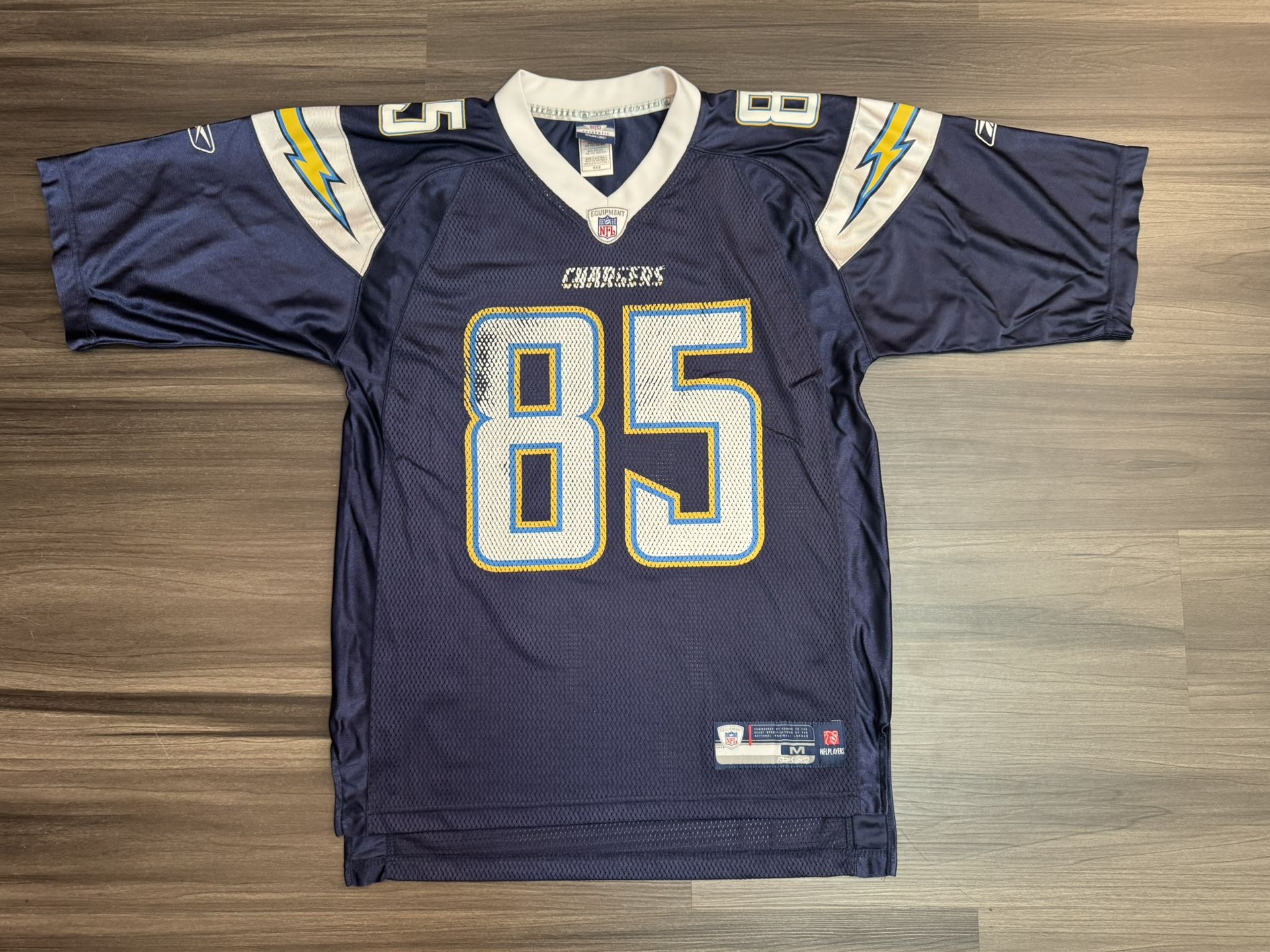 Reebok San Diego Chargers Antonio Gates #85 Home Navy Mesh Jersey Adult Medium
