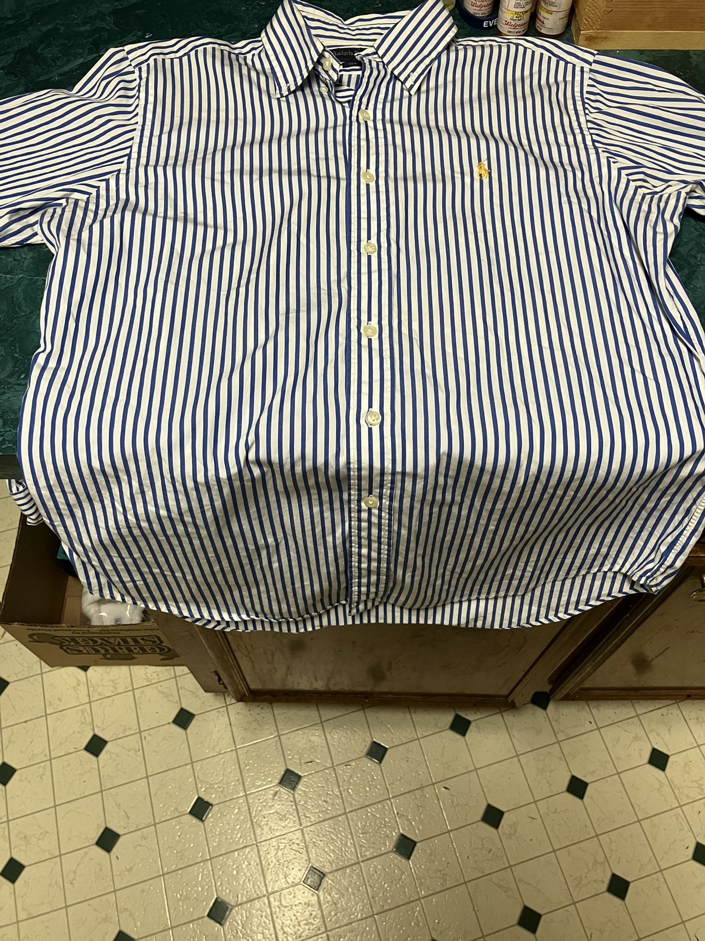 Vintage Ralph Lauren Medium Button Down Classic Fit Yellow/Blue Classy