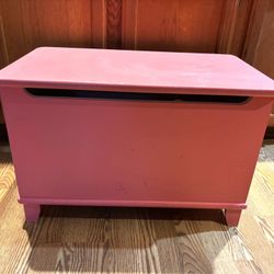 Sturdy Wood Toy Box. Super heavy. Catch top so it doesn’t slam down. Storage box.  26x15x17