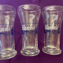 Vintage Hamm’s Beer Glasses – Set of 3