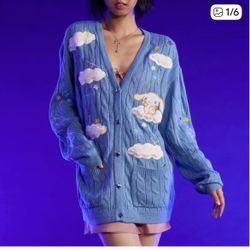 Cinnamoroll Cloud Cable Knit Girls Cardigan Hot Topic Sanrio