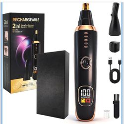 Nose and Ear Hair Trimmer for Men Women,2 in 1 LED Display Eyebrow Hair Trimmer with USB Rechargeable, Portble Waterproof Facial Hair Removal with Dua