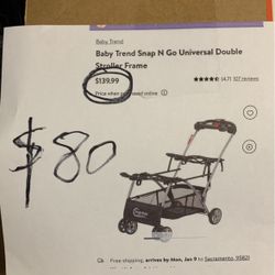 baby trend snap N go universal double stroller frame