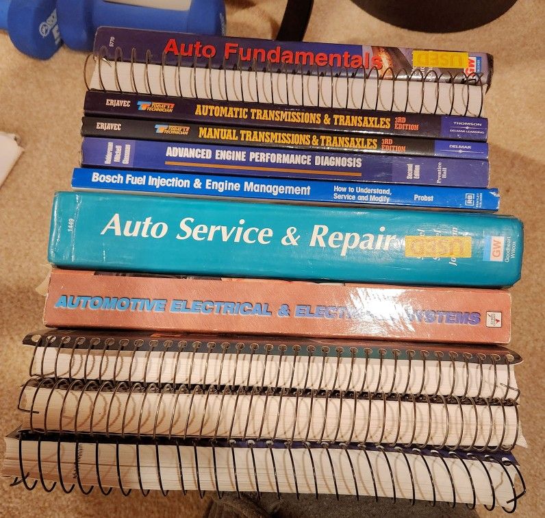 11 Textbooks set - from PCC 2yr Auto Certificate Program (plus bonus book)