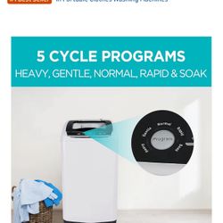 BLACK+DECKER 0.9 Cu. Ft. Portable Washer, 6.6 lb. Capacity Washing Machine for Homes & Apartments, 