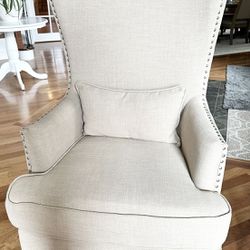 Large Upholstered Wingback Chair