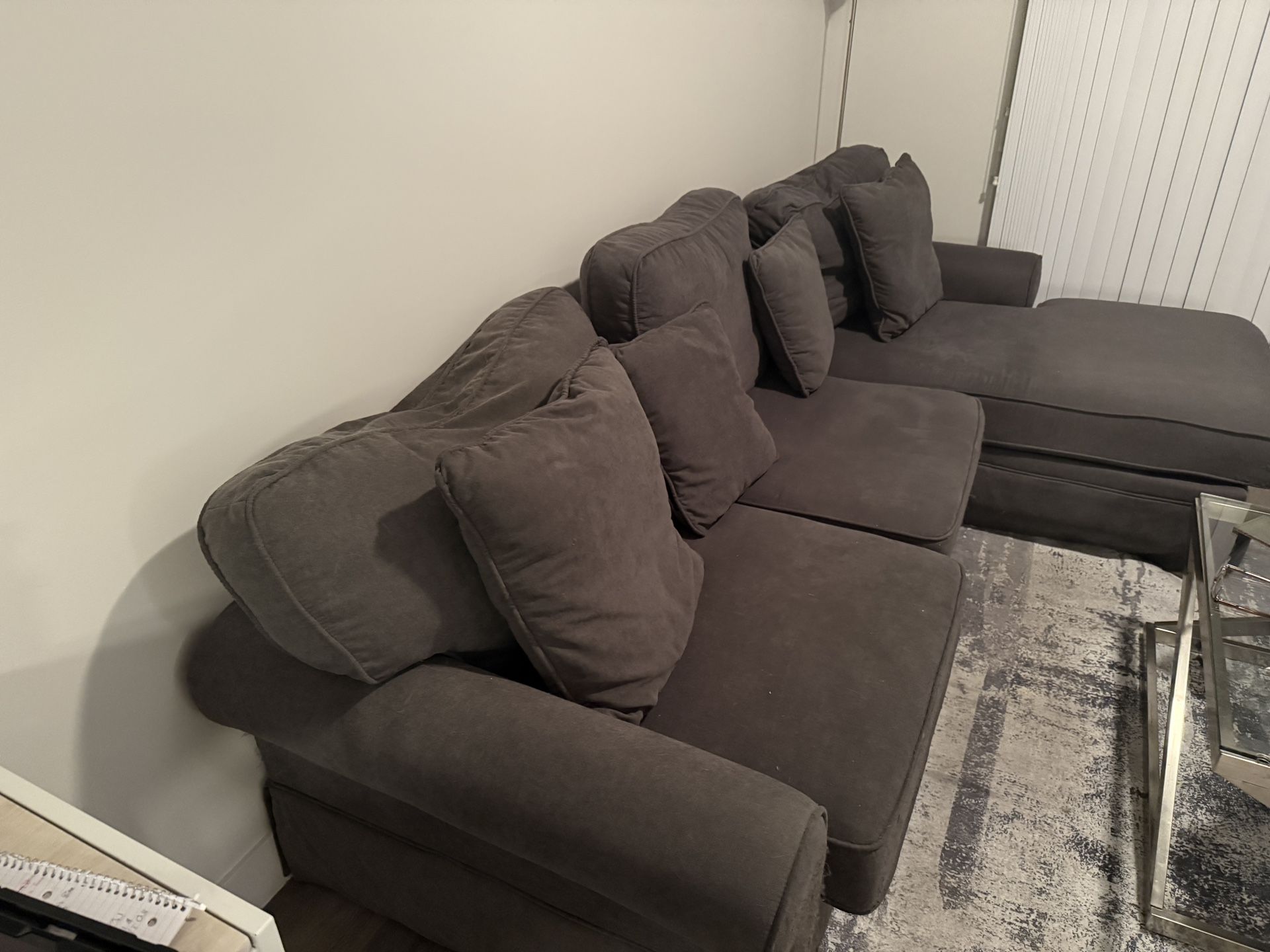 Charcoal Grey Sectional only $50